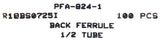 Swagelok PFA-824-1 Back Ferrule R18BS0725I 1/2" Tube 100 Pieces