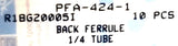 Swagelok PFA-424-1 Back Ferrule R18G20005I 1/4" Tube