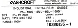 Ashcroft 25-1009-SWL-02L-1000 Pressure Gauge 2-1/2"