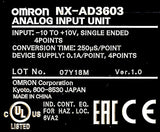 Omron NX-AD3603 Analog Input Unit -10 to+10V