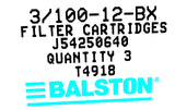 Balston 3/100-12-BX Filter Cartridges