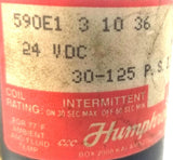 Humphrey 590E1-3-10-36 Solenoid Valve 30-120Psi W/ SMC NVHS5500 3-Way Valve