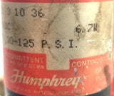 Humphrey 590E1-3-10-36 Solenoid Valve 30-120Psi W/ SMC NVHS5500 3-Way Valve