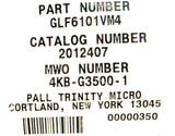 PALL GLF6101SM4S Gaskleen Filter Assembly