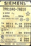 Siemens 7PR1040-7AG10 Timing Relay 110-220V 60HZ AWG14 0.1-2A