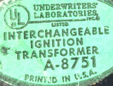 Franceformer LGEW-1-1278 Interchangeable Ignition Transformer 60Hz 240VA 23MA