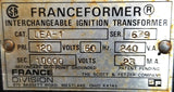 Franceformer LEA-1-679 Interchangeable Ignition Transformer 60Hz 240VA 23MA