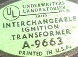 Franceformer 6EEGW-2-479 Interchangeable Ignition Transformer 60Hz 150VA 20MA