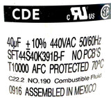 CDE SFT44S40K391B-F Capacitor 40UF +/-10% 440VAC 50/60Hz