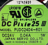 DC Pixie25 PUDC24D4-601 Brushless Fan 24VDC 0.04 1W