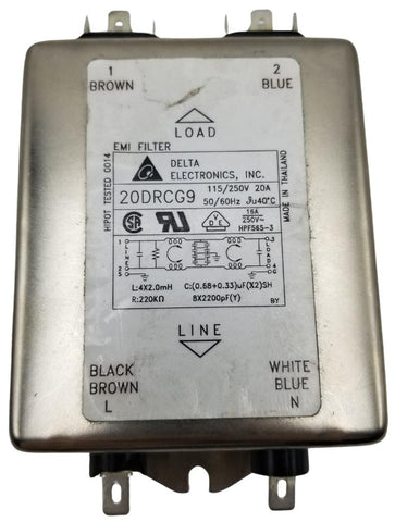 Delta 20DRCG9 EMI Filter 115-250V 50-60Hz 20A 40°C
