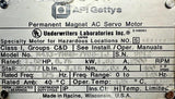 API Gettys M433-YNNB-7Y06-1J AC Servo Motor 1HP 2500RPM 0-145Hz