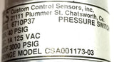 CCS 6710P37 Pressure Switch CSA001173-03 Decr. 40PsiG 1A 125VAC Proof 3000PsiG