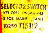 Cutler-Hammer T15112 Selector Switch