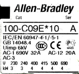Allen-Bradley 100C09E*10 Contactor Relay Ser. A 600V AC