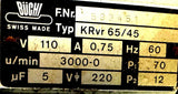 Buchi KRVR 65/45 Rotovapor-R 110V .75A 60Hz 5uF