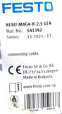 Festo NEBU-M8G4-K-2.5-LE4 Connecting Cable 541342 11-2021:13 (Lot of 3)