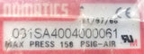 Numatics 031SA4004000061 Solenoid Valve 150psi Max W/ 236-127B Coil 24VDC 6W