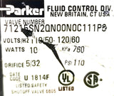 Parker 7C111P3-14-1SHF7 Solenoid Valve 71215SN2QN00N0C111P3 50-60Hz 110-120V 10W
