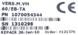 Bosch VM-60 Power Supply Module 1070054344 EB-TA 054344-115 400VAC 50Hz 520VDC
