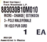 Brad Harrison 883030B10M010 Micro-Change Extension 3-Pole Male-Female