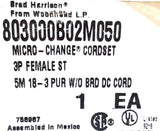 Brad Harrison 803000B02M050 Micro-Change Cordset 3P Female ST