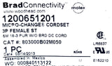 Brad Harrison 1200651201 Micro-Change Cordset 3P Female ST