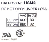 Gould USM21 Fuse Holder Ultrasafe 600V 30A (Lot of 3)