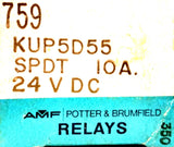AMF Potter & Brumfield KUP5D55 Relay SPDT 10A 24VDC 1/4HP 120-240VAC (Lot of 2)