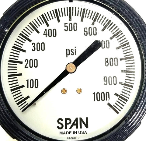 Span Instruments SPAN LFS310-1000-PSI-G Liquid Filled Gauge 1541202 0-1000 03-0016-T