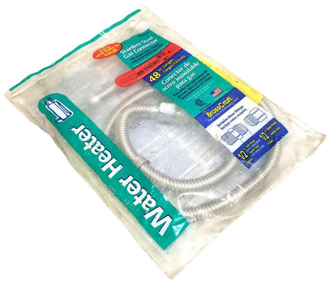 BrassCraft PSBRSD54-48 Stainless Steel Gas Connector 48" Length 1/2" Male Thread