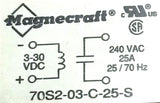 Magnecraft RoHS 70S2-03-C-25-S Relay 3-30VDC 240VAC 25A 25-70Hz 11-28-K