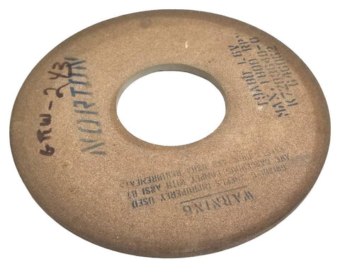 Norton 19A80 L8V Grinding Wheel 7mm Thick 14" Diameter 5" Center 1800Rpm Max