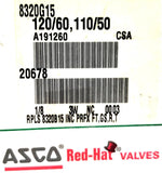Red Hat ASCO 8320G15 Solenoid Valve 302120 100psi 1/8" Pipe 6.1-8.1W 50-60Hz
