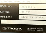 Thomas TA-0040-V Vacuum Pump 26" HG 991090