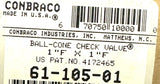Conbraco 60-105-01 Ball-Cone Check Valve 1" F x 1" F