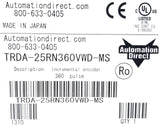 AutomationDirect TRDA-25RN360VWD-MS Incremental Encoder Class 2 4.75-5.25V