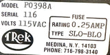 Trek P0398A AC Corotron Current Control  115V Fuse 0.25A Type Slo-Blo