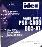 Idec PSR-CA03 005-A1 Power Supply INPUT 100-120VAC 0.1A 50-60Hz Output 5VDC 0.6A