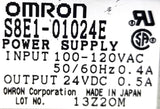 OMRON S8E1-01024 Power Supply Input 100-120VAC 50-60Hz 0.4A Output 24VDC 0.5A