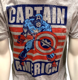 Disney Men's Marvel Captain America Gray Shirt Short Sleeve T-Shirt Size Medium