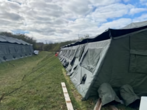 military temper tent Military Expandable Modular Temper Tent US GI Green 80' x 20' w/ Liner and Floor