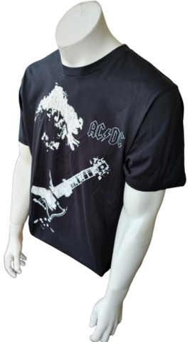 Anvil Men's AC/DC Guitar Graphic Black Short Sleeve Shirt Size Large