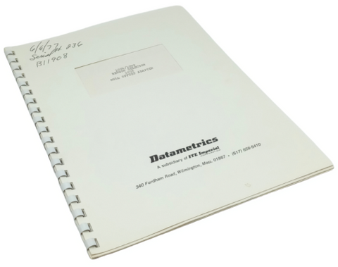 Datametrics Model 1024/1049 Sensor Selector Instruction Manual