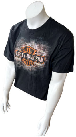 Harley Davidson Motorcycles Men's Graphic Black Short Sleeve Shirt Size Large