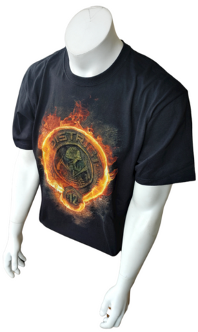 Anvil Men's The Hunger Games District 12 Graphic Black Short Sleeve Shirt Size L