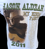 Anvil Men's Jason Aldean My Kinda Party 2011 Tour White Shirt Size Medium