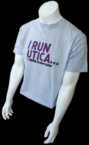 Puma Men's I Run Utica Boilermaker Gray Short Sleeve Shirt Size Large