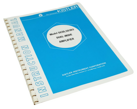Kistler Model 503D, 503D3 Dual-Mode Amplifier Instruction Manual