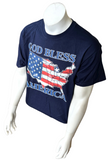 Fruit Of The Loom God Bless America Michigan USA Flag Graphic Shirt Size Large